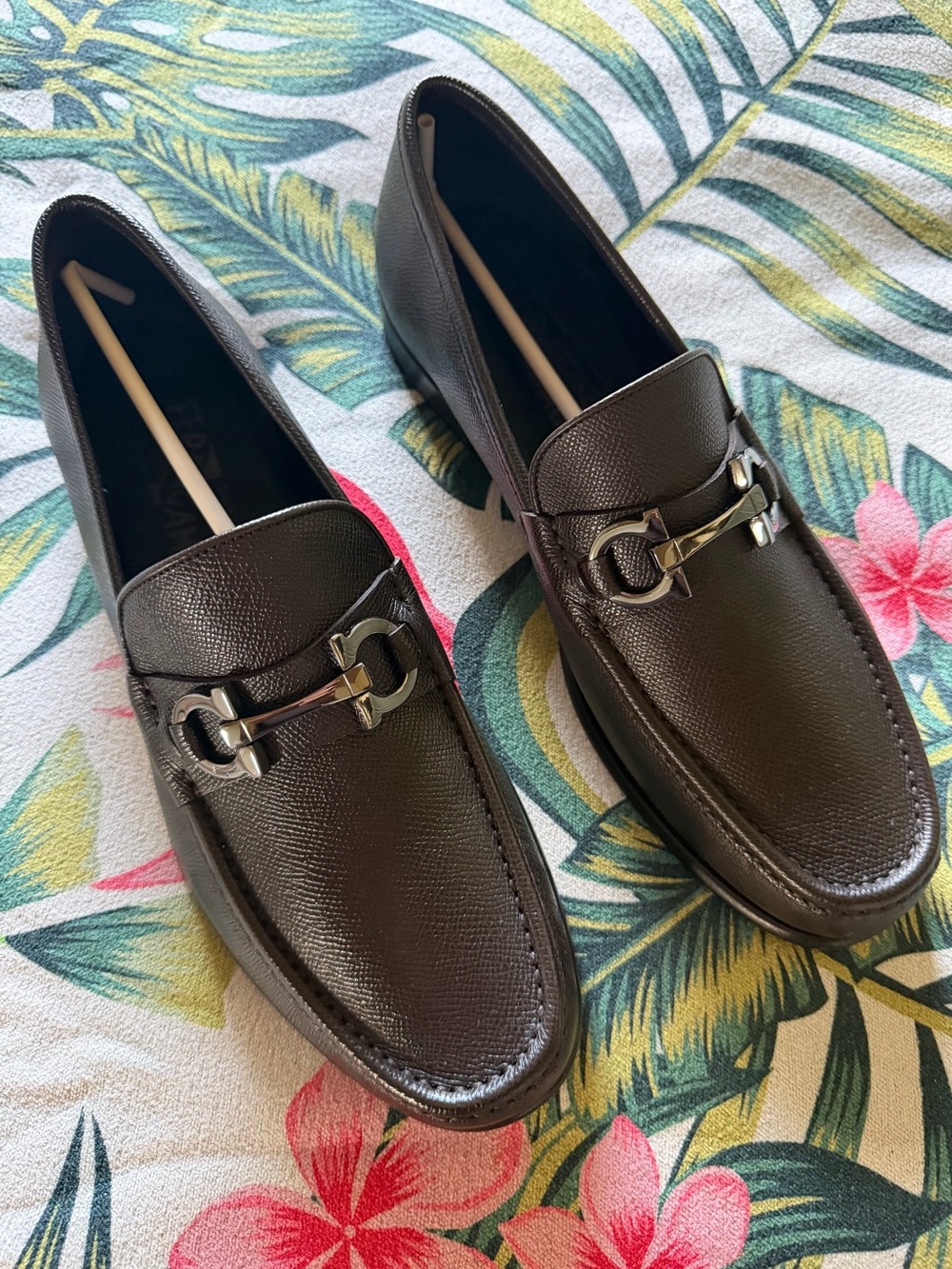 Salvatore Ferragamo Dark Brown Leather Bit Loafers, worn once, new.